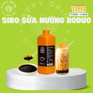 Siro sữa nướng BODUO, Sốt nướng đậm đặc can 2L cost rẻ, dùng cho pha chế tặng kèm công thức