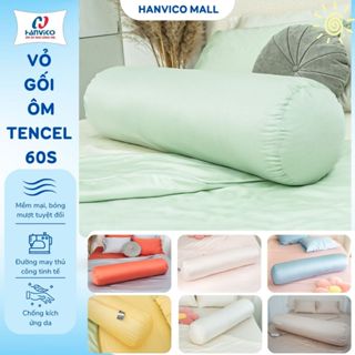 Vỏ gối ôm HANVICO Lụa Tencel 60S 70x100 80x100 cao cấp trơn màu, bao áo gối ôm có dây kéo khóa