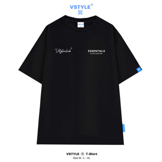 (FULL BOX) Áo Thun Basic Logo Vstyle "Signature" Unisex Nam Nữ Local Brand - Đen