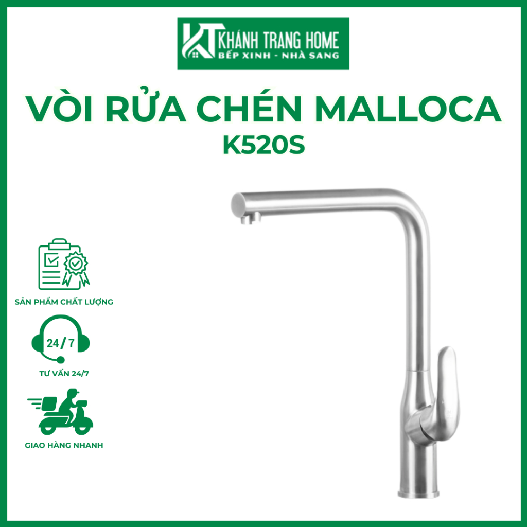 Vòi chậu rửa chén MALLOCA K520S xuất xứ chính hãng bảo hành 26 tháng - Khánh Trang Home