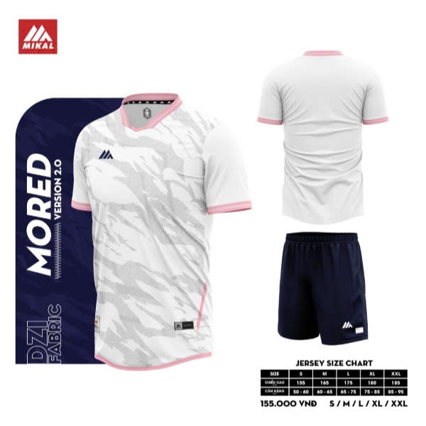 Áo Đá Bóng, Đồ Đá Banh Không Lôgô MK Màu Hồng Trắng Có In Tên Số - Sport Shop