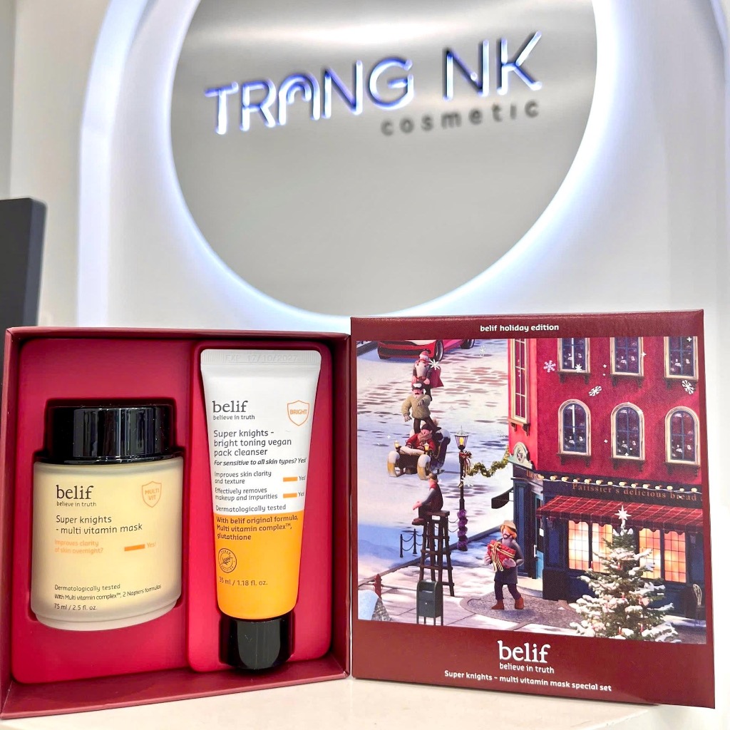 <Set Mặt Nạ Ngủ + Sữa Rửa Mặt> Belif Super Knight Multi Vitamin Mask