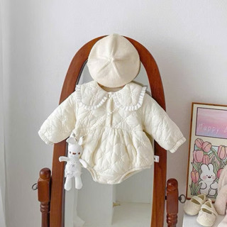   Sẵn  Bodysuit phao lót lông kèm túi thỏ đáng yêu cho bé Giki Baby Bodysuit cổ bèo ấm áp cho bé 