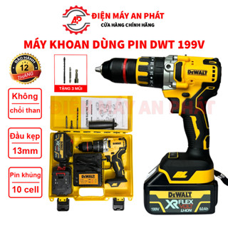 Máy khoan pin cầm tay máy bắn vít DWT 199V KHÔNG CHỔI THAN đầu 13mm siêu mạnh mẽ bảo hành 12 tháng