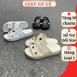 Dép cross nữ 2 quai Baya Platform đế 3cm, dép crocs 2 quai đế 3 phân, tặng kèm 10 sticker dễ thương