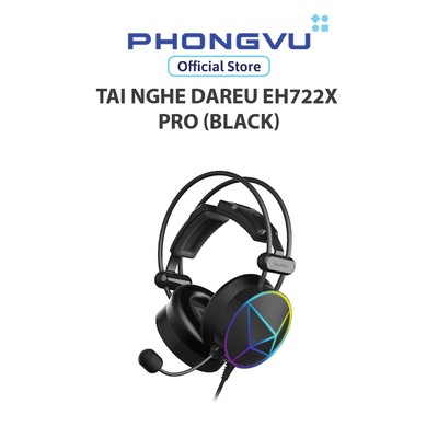 Tai nghe Gaming DAREU EH722X PRO (Black) - Giả lập 7.1 - Driver 50mm - LED RGB - Bảo hành 12 tháng