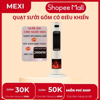 Quạt sưởi Misuma gốm nhiều mức nhiệt hiệu suất cao, sưởi ấm phòng ngủ, nhà tắm, sưởi chân công suất lớn kèm diều khiển