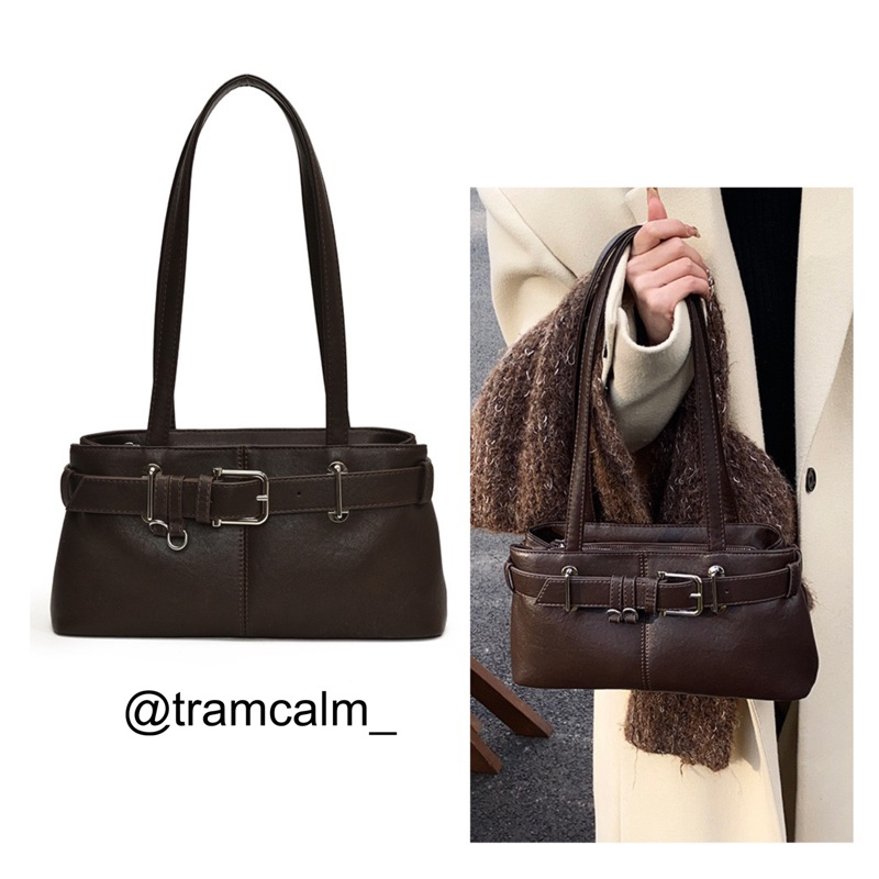 [Trạm Calm] Túi xách nữ phối belt size VỪA có khoá