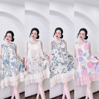 [ 40 - 60kg ] Đầm ngủ nữ chất lụa latin mặc ra đường mặc nhà cực xinh thoáng mát 1200