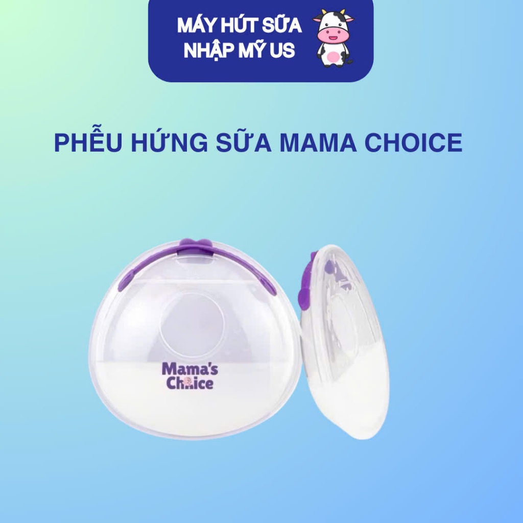 Phễu hứng sữa Mama's choice silicon cao cấp có nắp chống tràn hôp 2 cái