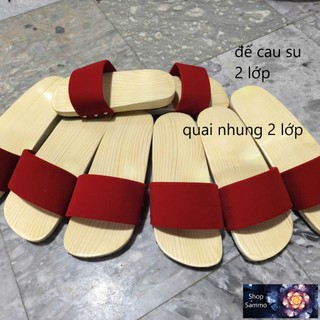 Guốc Gỗ Guốc Mộc Mẹ Và Bé ( đế cao su 2 lớp )