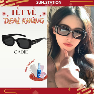 Kính râm nam nữ thời trang SUN STATION, kính mát gọng hình chữ nhật sang chảnh, kính ngầu đeo đi chơi, chụp hình - CADIE
