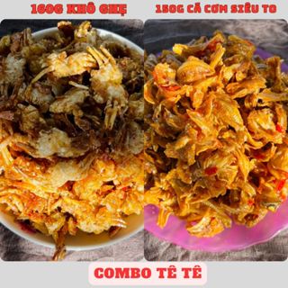 Combo Tê Tê 310g gồm: 150g khô cá cơm siêu to, 160g khô ghẹ sữa chiên giòn Shumafood Snack Ăn Vặt