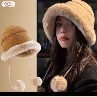  Mũ Len Mông Cổ Lót Lông Chùm Đầu Giữ Ấm Tai Mũ Len Thu Đông Vành Lông To Đẹp BEST-MMD07 