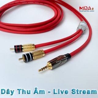 Dây Thu Âm, Live Stream 2RCA to 3.5mm vào Điện Thoại Chất Lượng Cao, Mạch Lọc Âm Thanh & Ferrites Chống Nhiễu Sôi Ù