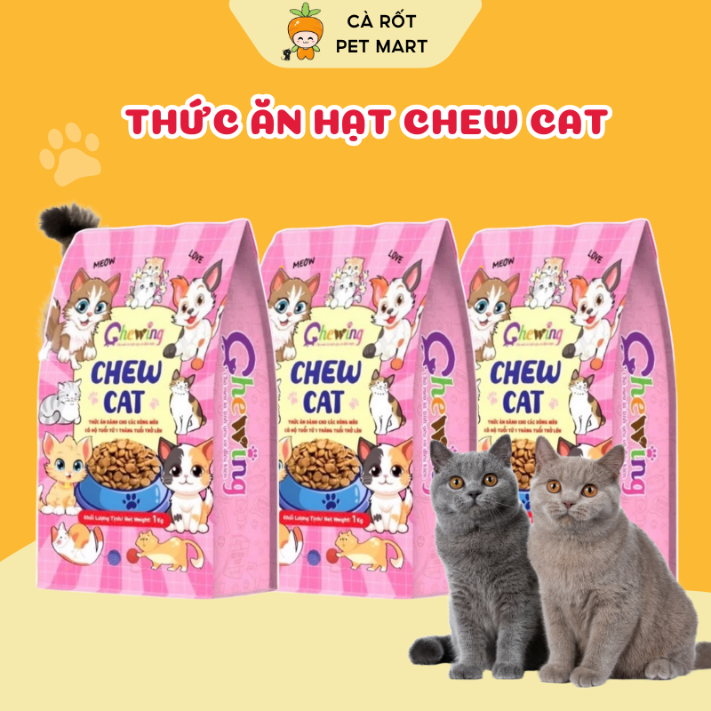 Thức ăn hạt mèo 3KG CHEW CAT Hạt cho mèo thơm ngon bổ dưỡng đầy đủ dưỡng chất thiết yếu