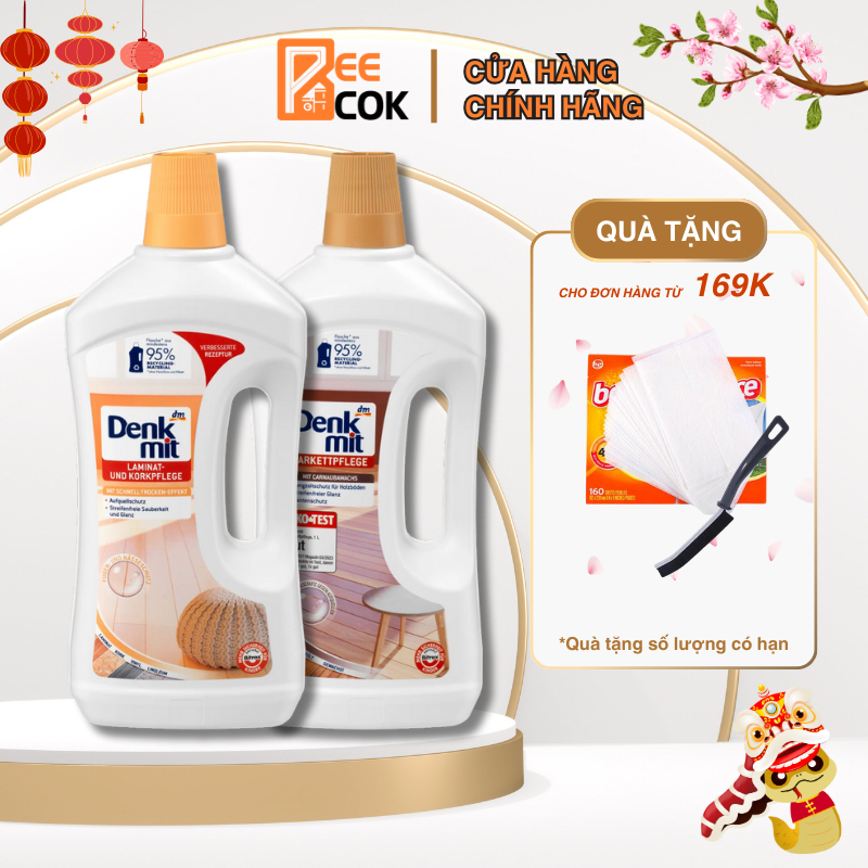 Nước lau sàn gỗ Denkmit Parkettpflege dung tích 1L - nội địa Đức