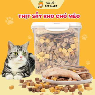 Thịt Sấy Khô [Loại 1] Cao Cấp Mix Đủ Loại 650Gr LISHII Cho Chó Mèo Thức ăn Sấy Khô Không Độn Ngũ Cốc, Dinh Dưỡng Cao