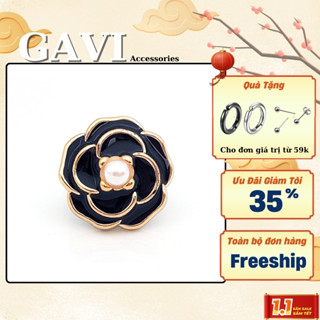 Nút cài thắt lưng Camellia hợp kim titan khóa hoa hồng dễ dàng điều chỉnh eo quần style Gavi - Nút Cài Camellia Pearl
