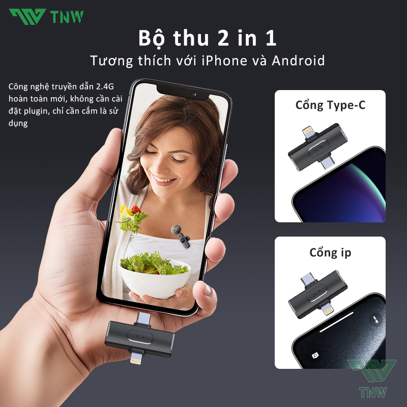 TNW W16/W17 Vlog Micro Lavalier Không Dây Cài Áo Khử Tiếng Ồn,Livestreamm Quay Video Cho Điện Thoại | BigBuy360 - bigbuy360.vn