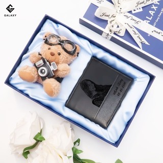  Set Ví Da Nam Khắc Tên Theo Yêu Cầu Và Gấu Bông Làm Quà Tặng Bạn Trai Fullbox Và Túi Xách Dễ Thương MS009 