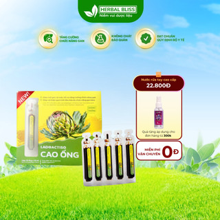  Cao ống atiso không đường LADOPHAR mẫu mới không cỏ ngọt gấp đôi hàm lượng tinh chất atiso hộp 10 ống 10 ml 