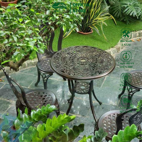 Bộ Bàn Ghế Sân Vườn D68-MĐ - HEALHOMES