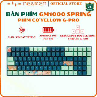 Bàn Phím Cơ Không Dây Dual Mode Newmen GM1000 Spring Tương Thích PC/Laptop/Mac/...-Hàng Chính Hãng, Bảo Hành 24 Tháng