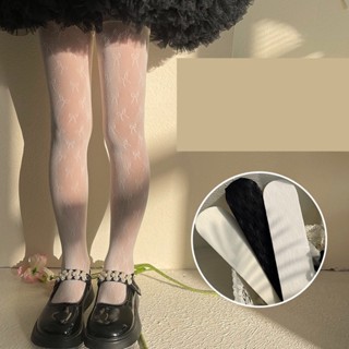 Quần tất lưới mỏng cho bé họa tiết tiểu thư quần tất lưới trắng cho bé