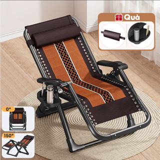 Ghế gấp gọn Ghế Xếp Thư Giãn Ghế Nằm Gấp Gọn ghế ngủ trưa ghế lười ghế tựa lưng cho người già, tặng khay để ly, gối