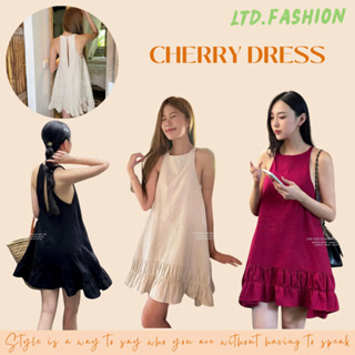 ĐẦM LINEN 2 DÂY CỔ YẾM XẺ SAU LƯNG - LTD.FASHION - CHERRY DRESS