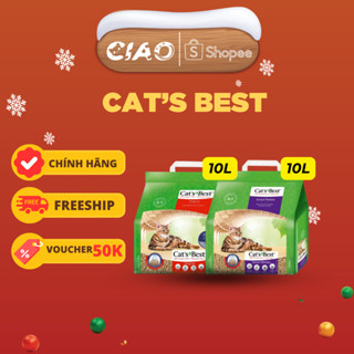 [10L] Cát gỗ vệ sinh hữu cơ Cat's Best mèo lông dài, lông ngắn | 4.3kg | Siêu thấm hút, khử mùi | Xả được trong toilet |