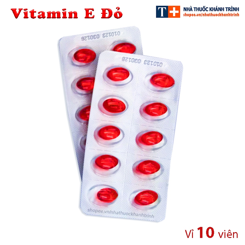 (vỉ 10 viên) Vitamin E đỏ chống lão hóa da