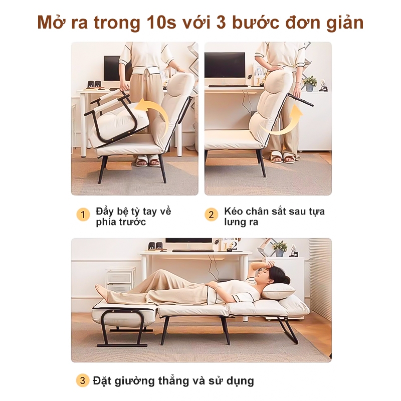 HEINO Ghế Sofa Giường Gấp Gọn Đa Năng Sofa Bed Decor Thông Minh Nghỉ Trưa Văn Phòng Gia Đình Chịu Được Tải Trọng Lớn | BigBuy360 - bigbuy360.vn