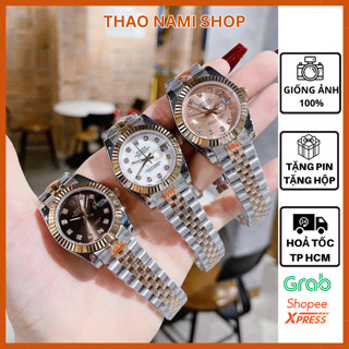 Đồng hồ rolex nữ, đồng hồ nữ rolex dây kim loại viền trơn trẻ trung sang trọng cực xinh - Thaonami