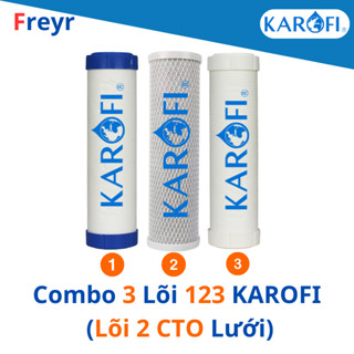 Bộ 3 lõi lọc nước Karofi 123 CTO Smax Duo với lõi số 2 CTO lưới dùng cho các model S-S038,P95, U95,O-P1310, ...