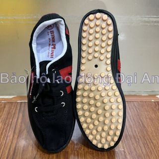 Giày Bata vải Bình Minh đế đinh đen sọc đỏ