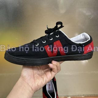 Giày Bata vải Bình Minh đế đinh đen sọc đỏ
