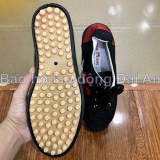 Giày Bata vải Bình Minh đế đinh đen sọc đỏ