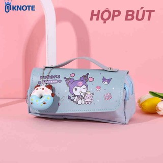  Hộp bút KNOTE bóp viết chất liệu vải 2 ngăn có quai cầm tiện lợi chống nước đựng được nhiều dụng cụ 
