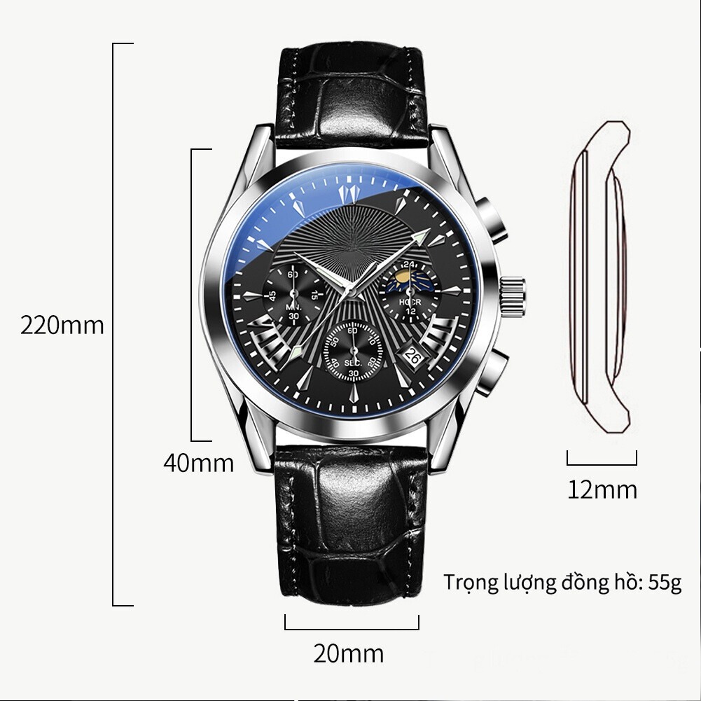 Đồng Hồ Nam Chính Hãng 2876 GAGAY Dây Đeo Da Chống Thấm Nước GD849 | BigBuy360 - bigbuy360.vn