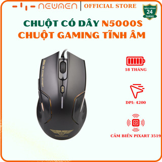 Chuột có dây Gaming NEWMEN N5000S, Switch Silent tĩnh âm không ồn, DPI 4200 Max - Hàng chính hãng, bảo hành 24 tháng