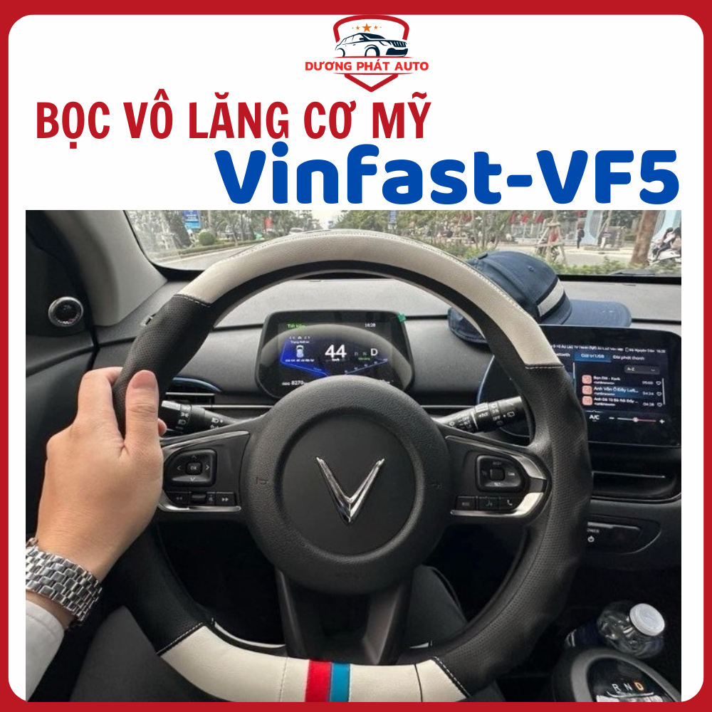 Bọc Vô Lăng Cho Xe Vinfast VF E34/ Nerio Green, VF5/ Herio Green, VF8, VF9, Limo Green mẫu Dcut cao 