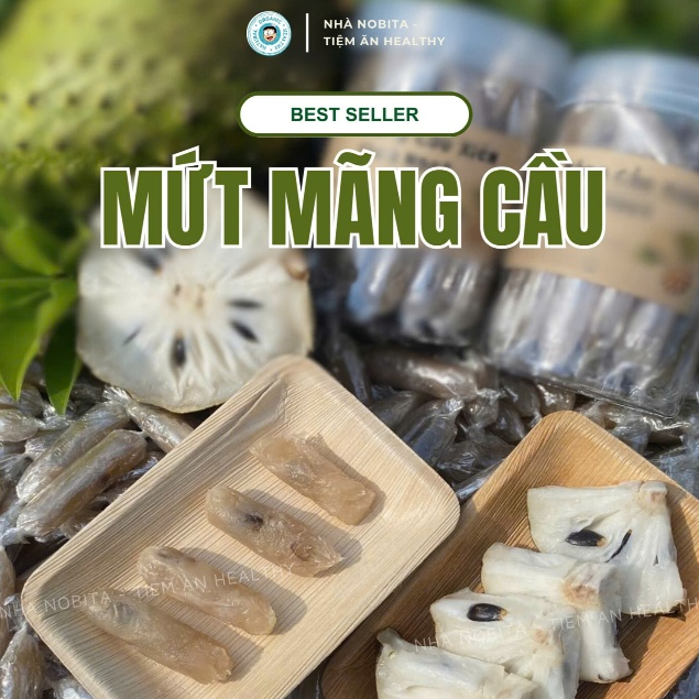 Mứt Mãng Cầu Xiêm Đường Phèn Nhà Nobita Healthy I Ăn Vặt Dẻo Thơm, Chua Ngọt Thanh Đậm Đà