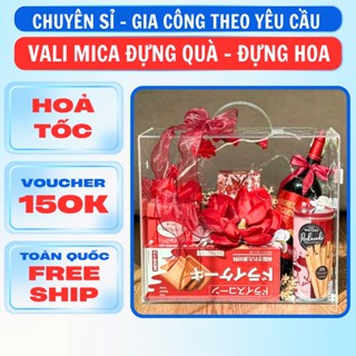 (Chuyên sỉ sll)Hộp Hoa Mica - Hộp Vali Mica - Hộp Đựng Hoa - Hộp Đựng Quà Tết - Hộp Hoa Mica Trong Suốt