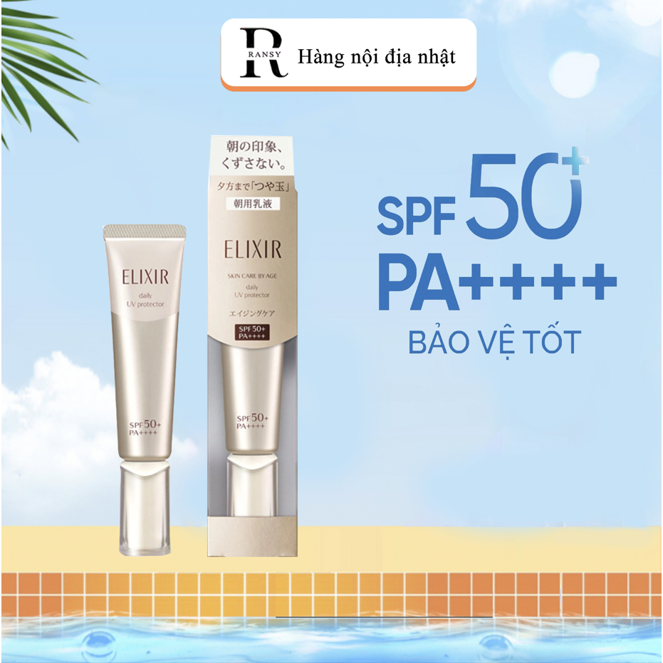 Sữa chống nắng dưỡng trắng Elixir Daily Brightening UV Protector 35ml ( Nội Địa Nhật Bản )