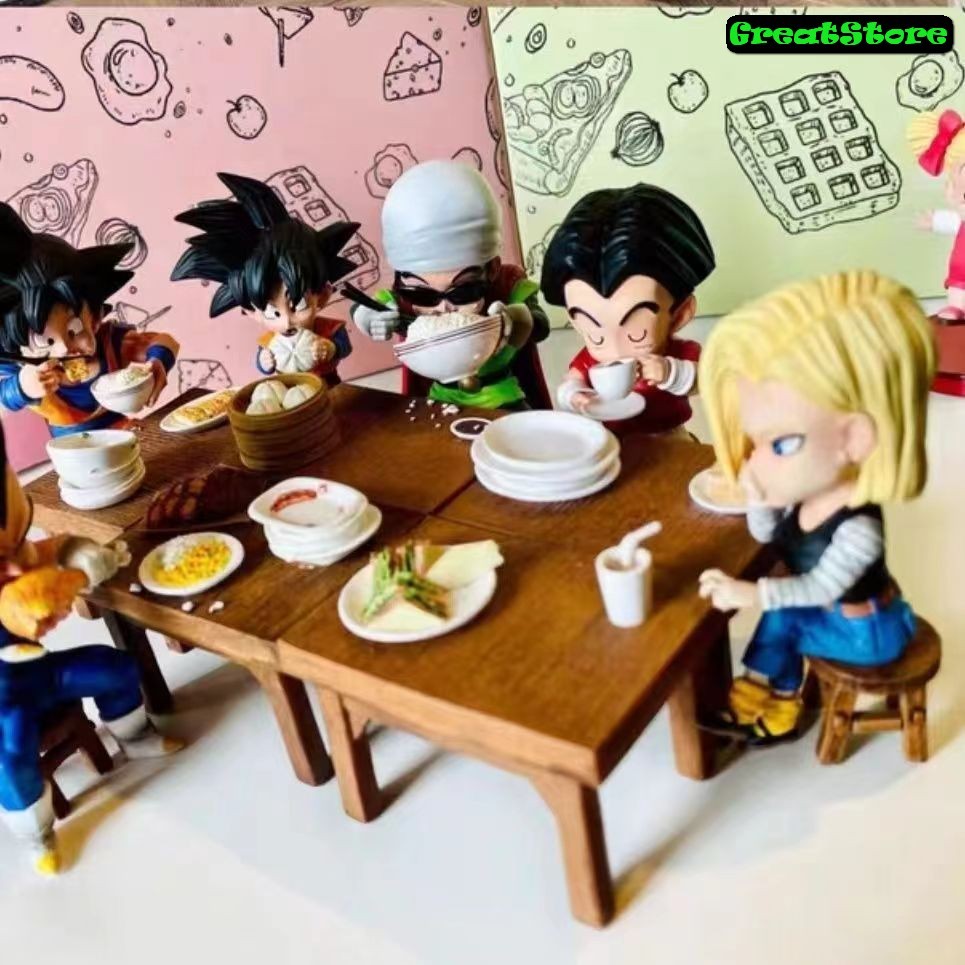 [ Sẵn ] Mô hình Dragon ball Vegeta,Son Goku, Krillin, Android 18, Saiyanman Eating Action Figure
