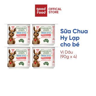 Sữa Chua Hy Lạp Farmers Union vị dâu 90g - 4 hộp