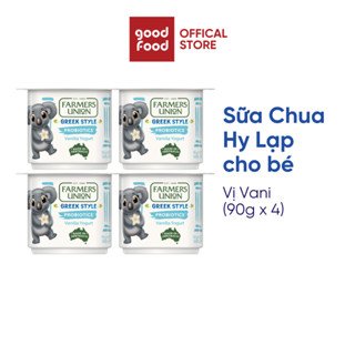 Sữa Chua  Hy Lạp Farmers Union vị vani 90g - 4 hộp