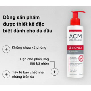 Sữa rửa mặt dành cho da mụn, da nhờn ACM Sebionex Cleansing Gel
